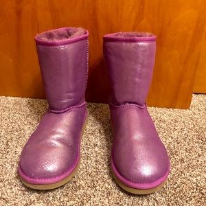Uggs Pink Sparkle Boot Girls Size 6/Women’s size 8